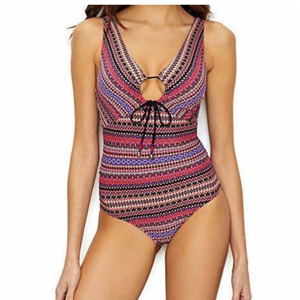 NWT $98 ANNE COLE STEVIE STRIPED ONE PIECE. Size 6